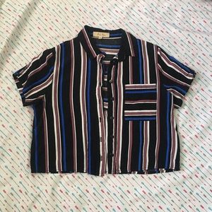 Button down cropped shirt